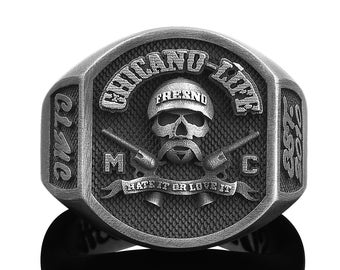 Personalized MC Motorcycle Club Ring - Custom Design Motorcycle Club Ring - Custom Design Biker Ring