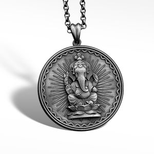 Lord Ganesha Pendant, Hindu God Lord Ganesha Necklace, God Ganesha Sitting Charm, Indian Spiritual Pendant Jewellery, Ganesh Jewellery Gift