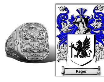 Custom Coat Of Arms Ring - Custom Family Crest Ring