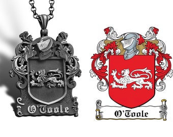 Custom Design Pendant Heraldic Wappen Necklace Family Crest Coat Of Arms Necklace 925k Unique Heraldry Wax Seal Jewelry Custom Charm Gift