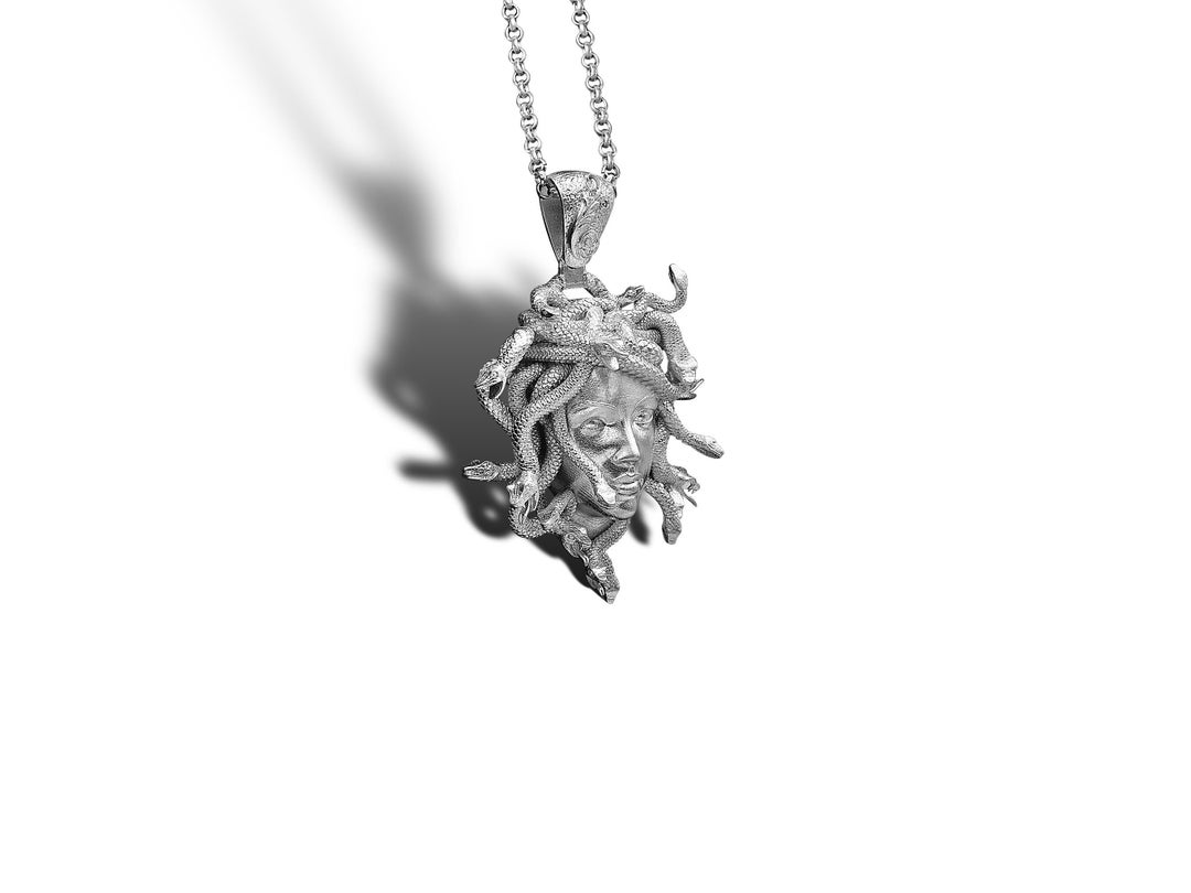 Medusa Pendant Medusa Head Necklace Medusa Sterling Silver Etsy