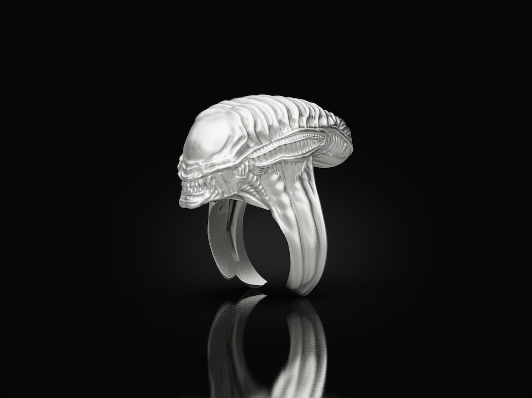 Silver Alien Rings for Man Xenomorph Silver Ring Sterling Etsy