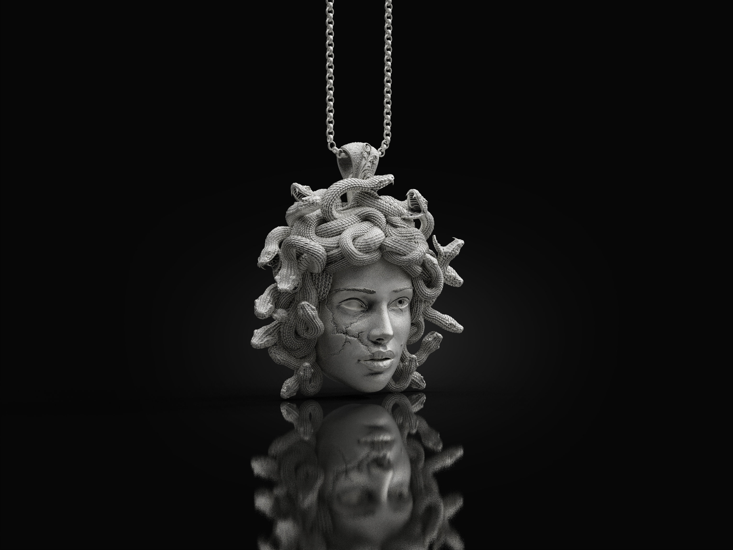 Medusa Pendant Medusa Head Necklace Medusa Sterling Silver Etsy