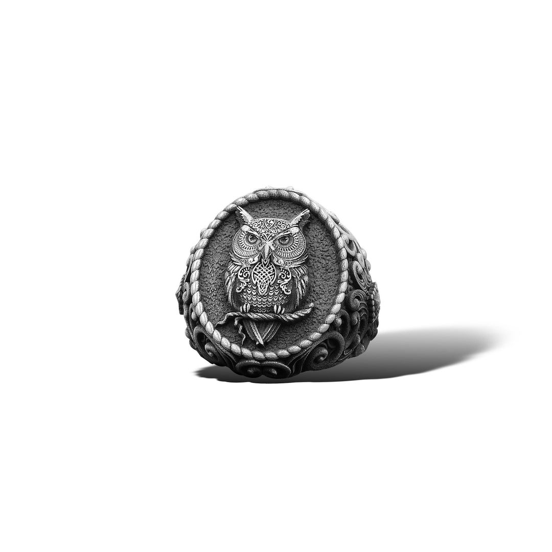 Silver Owl Rings for Man Silver Owl Ring Mens Ring Unique Silver