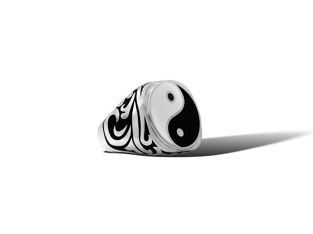 Yin Yang Ring Mens Silver Yin Yang Ring Mens Yoga Ring Chinese