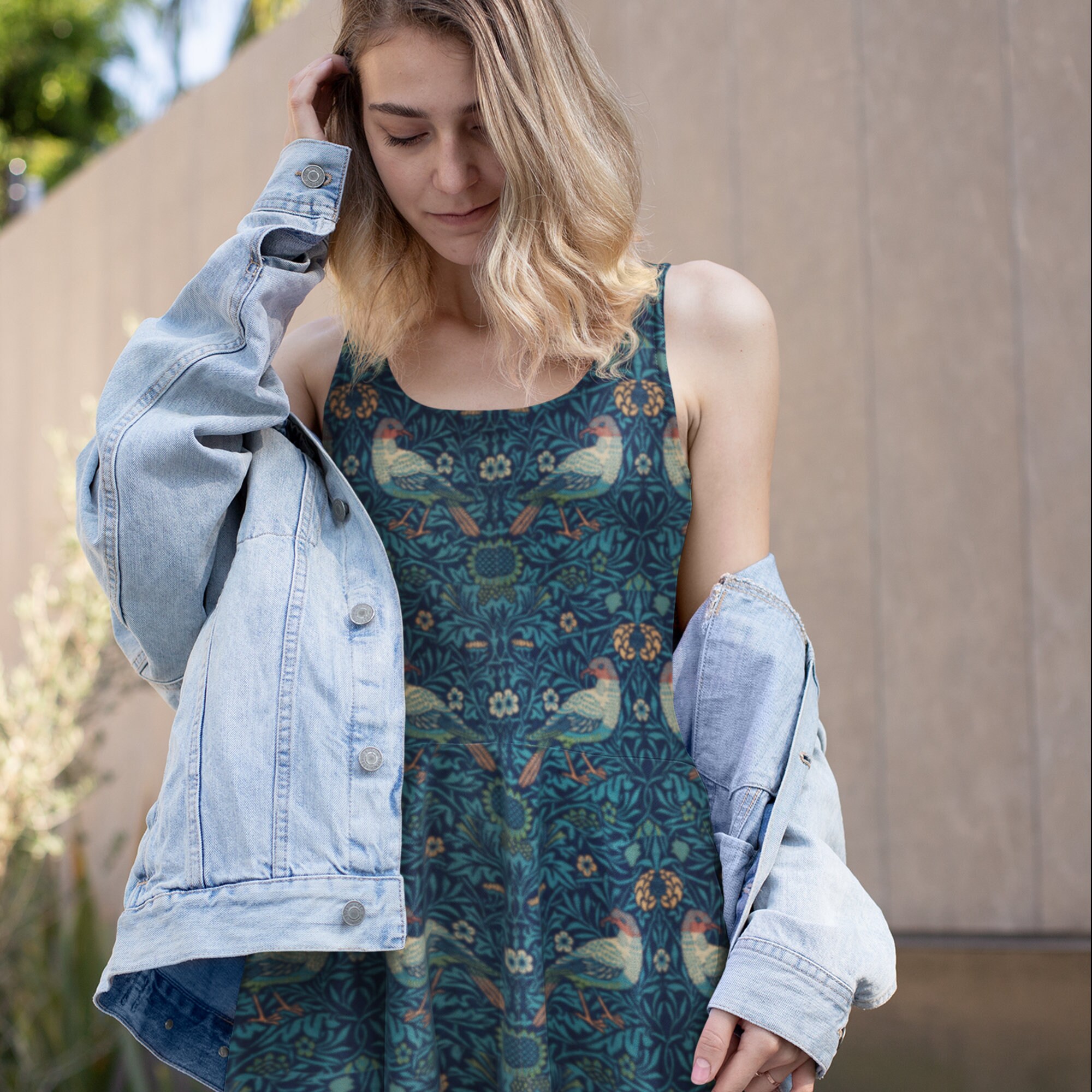 Mid Century William Morris Art Summer Dress/ Elegant Flowy Dress Great ...