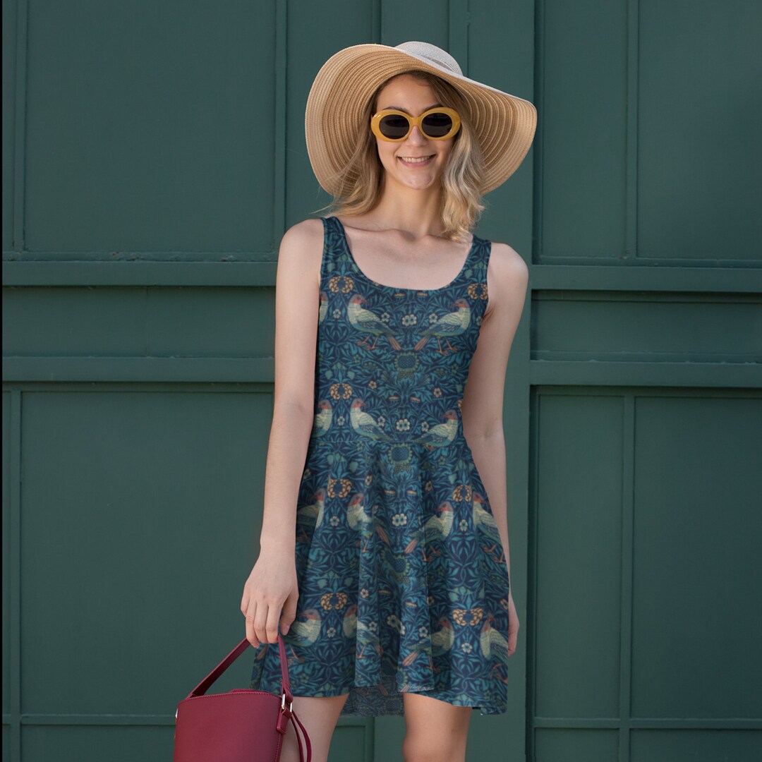 Mid Century William Morris Art Summer Dress/ Elegant Flowy Dress Great ...