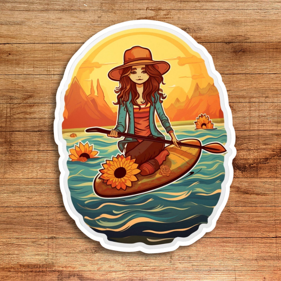 Paddle Boarding Girl Vinyl Decal: Water Sports SUP Sticker - Etsy