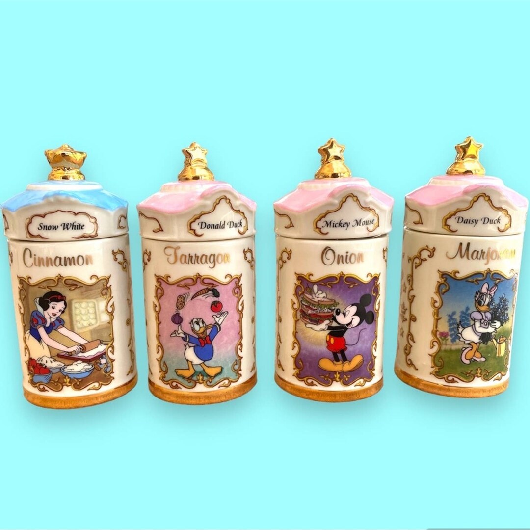 Vintage Disney Lenox Porcelain Spice Jars Set of 4 Etsy