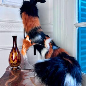 Calico Cat Ears and Tail