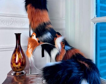Calico Cat Ears and Tail