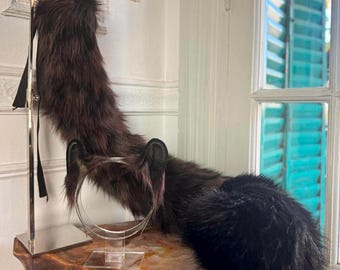 Realistic Faux fur Pantera Brown Leopard Ears and Tail