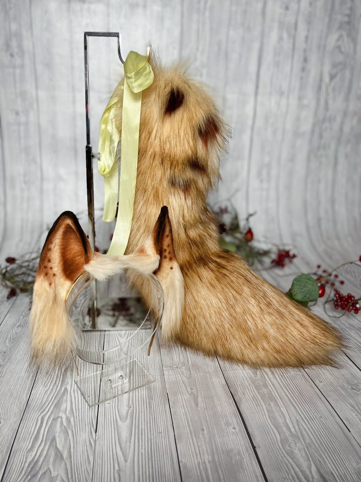 MTO Golden Spotted Wolf Ears and Tail Etsy