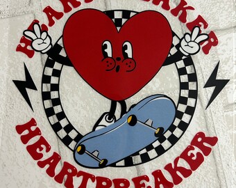 Retro Heartbreaker Valentine Shirt/Sweater DTF Transfer | Baby Toddler Kids Ready to Press Direct to Film Transfer | Quick Shipping  | DIY