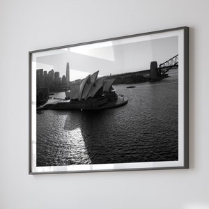 Sydney Harbour Printable Art Print, Sydney Opera House Print, Black and White Wall Art, Printable Poster, Original Photography