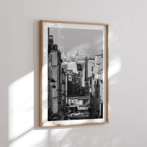 Black and White Paris Urban Printable Art III, Paris City Poster, Paris Architecture Wall Art, High Resolution Download, France B&W Photo