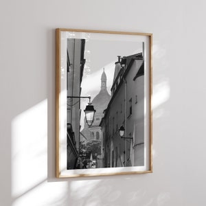 Black and White Sacré Coeur Printable Art II, Paris Urban Poster, Paris Architecture Wall Art, High Resolution Download, France B&W Photo