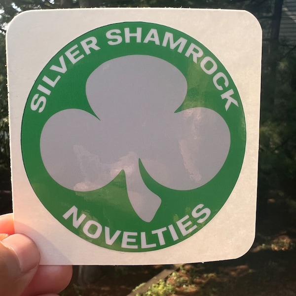 3” Silver Shamrock Sticker Waterproof