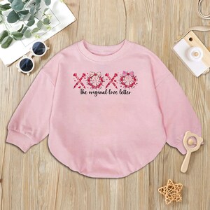 XOXO las letras de amor originales Mameluco para bebé, Feliz día de San Valentín, Camiseta de San Valentín, San Valentín cristiano, Ropa de bebé con lazo de San Valentín