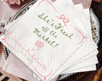 Custom Bridal Shower Napkins: She's Off The Market Decor