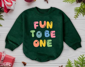 Baby's First Birthday Outfit, Fun to be One Bubble Romper, To Be one Bodysuit, Colorful Theme, Toddler, Newborn, Funny Shirt for Kids