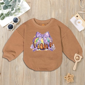 King Cake Mardi Gras Coquette Bow Romper Sweater, Coquette Bow Baby, Mardi Gras Coquette Bow, First Mardi Gras, Fleur De Lis, Baby Shower