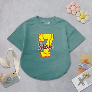 Custom Softball Number Baby Romper: Sports Mom Outfit