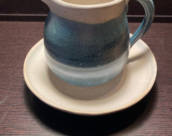 Handmade ceramic water pitcher and bowl set. Wheel thrown stoneware