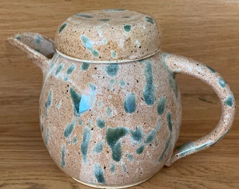 Lidded pitcher, ceramic hot chocolate pot, Stoneware lidded water jug, handmade pottery