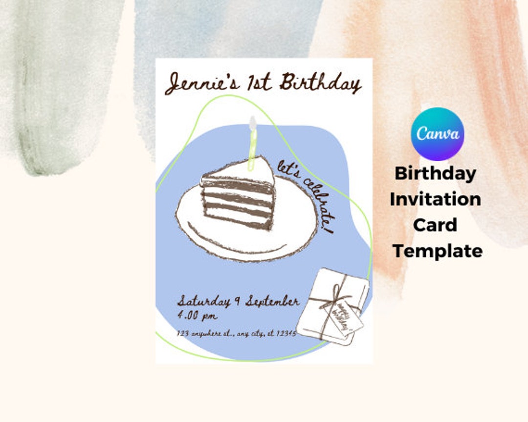Birthday Invitation Card Canva Template for Birthday Invitation Card