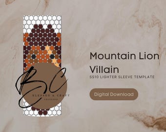 Mountain Lion Villain SS10 Lighter Sleeve Template