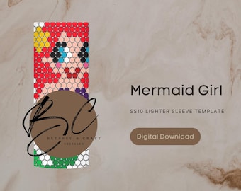Mermaid Girl SS10 Lighter Sleeve Template