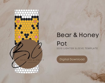 Bear & Honey Pot SS10 Lighter Sleeve Template