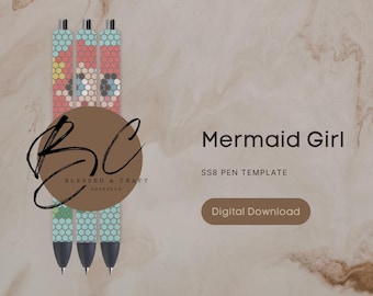 Mermaid Girl SS8 Pen Template