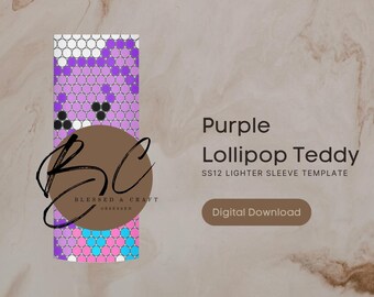 Purple Lollipop Teddy SS12 Lighter Sleeve Template