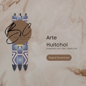 Arte Huitchol Inspired Diamond Drill Pen Template