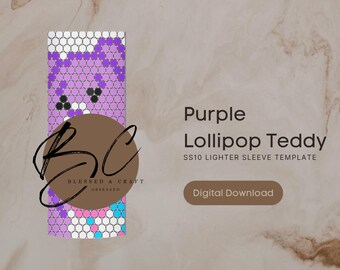 Purple Lollipop Teddy SS10 Lighter Sleeve Template