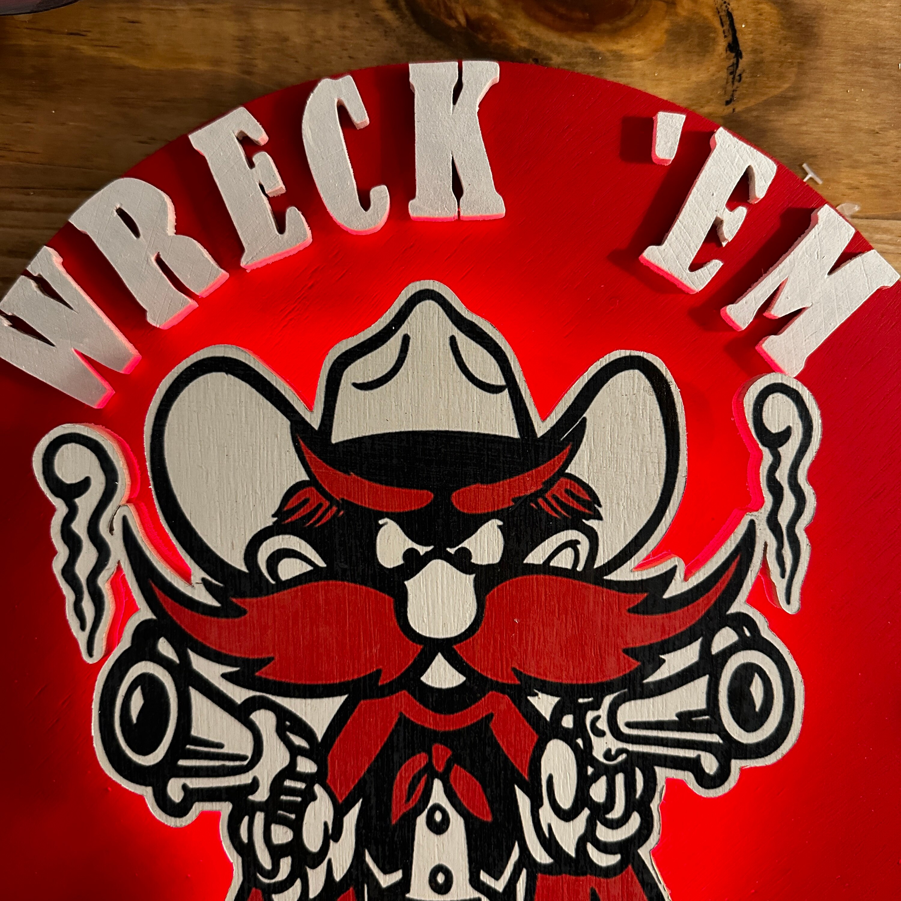 Raider Red Texas Tech Lighted Wall Art Night Light Bar Etsy