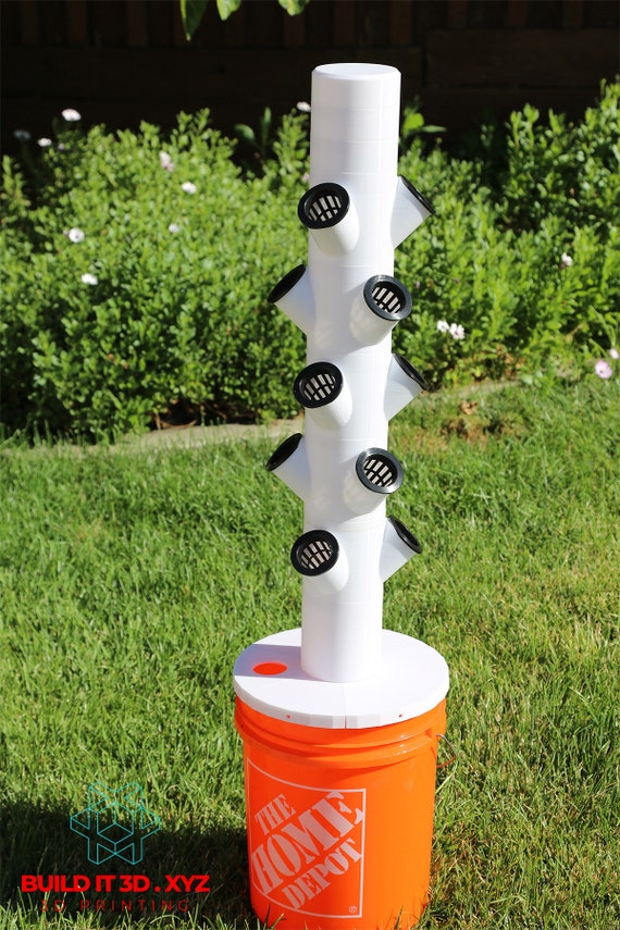 10-plant Hydroponic Tower: Complete Growing Setup for 10 Cups