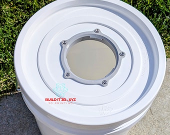 Hydroponic Tower Bucket and Lid stand: 5 Gallon Lock-In modular hydroponic stand. Made of PETG