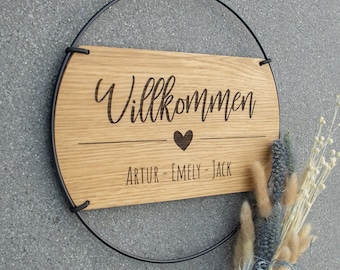 Familien Schild | Willkommensschild | Türschild | Willkommen | Holzschild | Türkranz | Schild