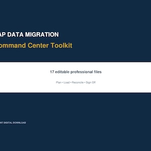 SAP Data Migration & Reconciliation Command Center Toolkit