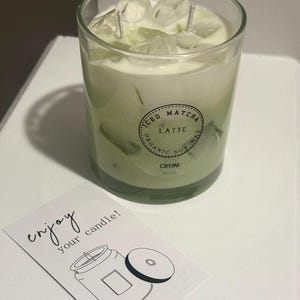 Matcha- und Bergamotte-Sojakerze – Eiskerze mit Gelwachs-Eiswürfeln, personalisierte Geschenkkerze, handgefertigtes Duftkerzen-Geschenk Bild 6