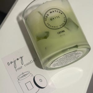 Matcha- und Bergamotte-Sojakerze – Eiskerze mit Gelwachs-Eiswürfeln, personalisierte Geschenkkerze, handgefertigtes Duftkerzen-Geschenk Bild 5