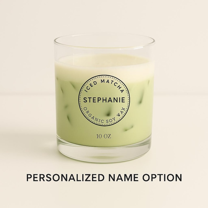Matcha- und Bergamotte-Sojakerze – Eiskerze mit Gelwachs-Eiswürfeln, personalisierte Geschenkkerze, handgefertigtes Duftkerzen-Geschenk Bild 8