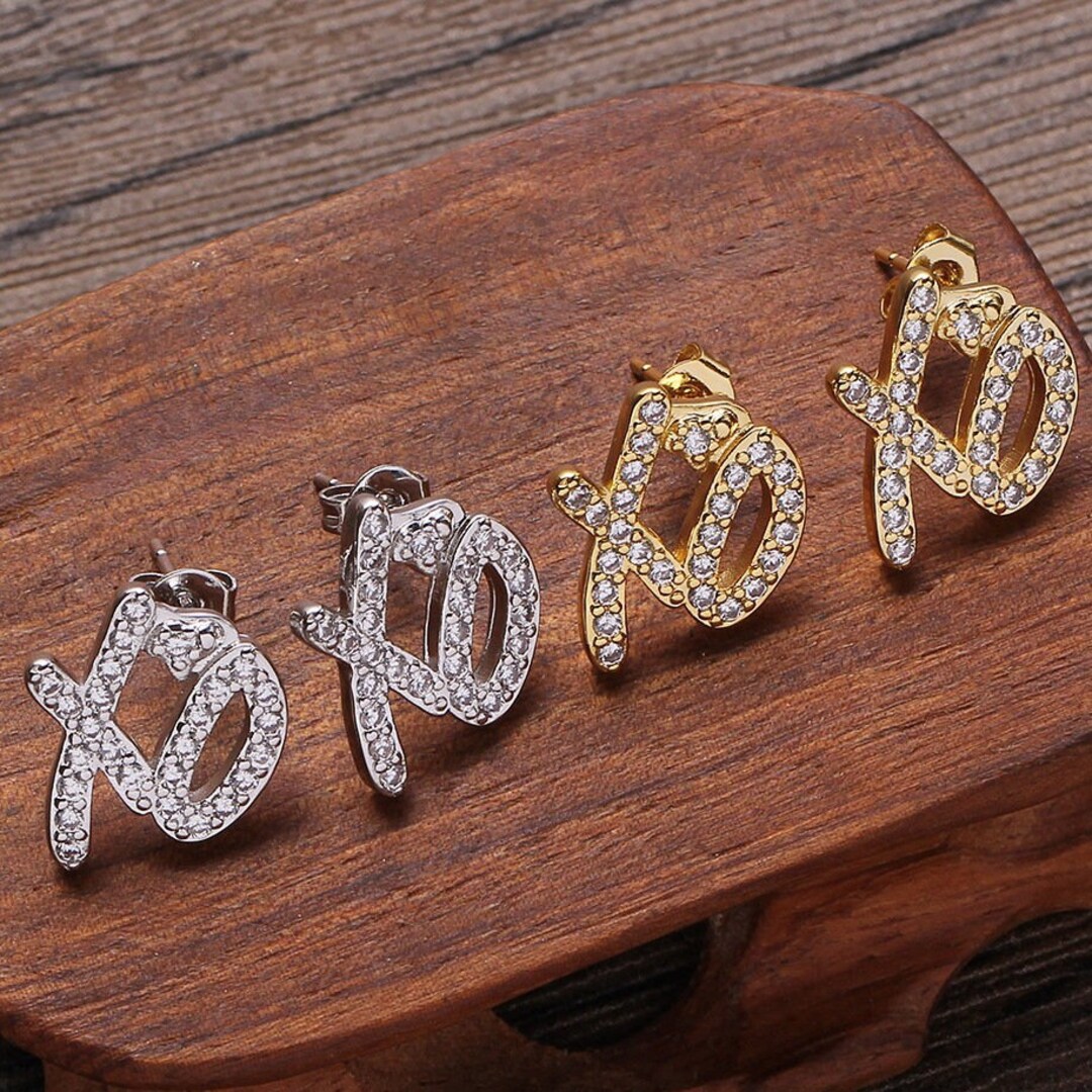 Elegant XO Earrings Gold/silver Cubic Zirconia Etsy UK