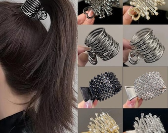 Pinza para el cabello de metal irregular de moda para mujer, horquillas de tiburón para coleta alta para niñas