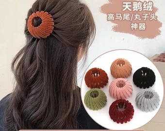 Frauen Brötchen Haargreifer Samt Vogel Nest Schachtelhalm Schnalle Haarspangen
