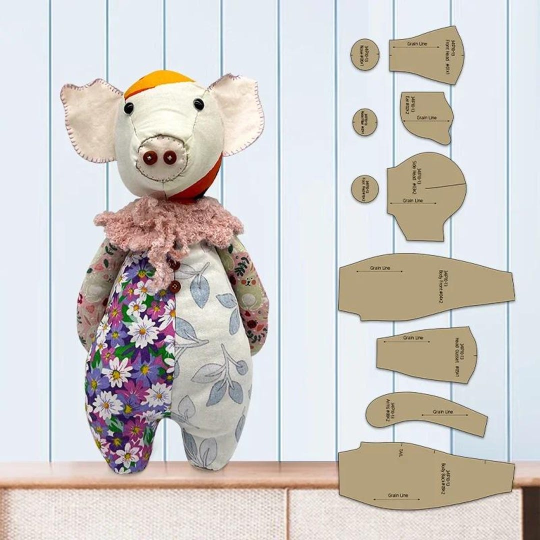Sewing Pattern 10pcs Memory Pig Making Kraft Stencils Handmade Sewing ...