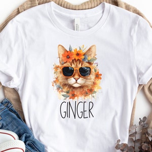 Ginger Cat Tshirt Gift for Orange Tabby Cat Owner